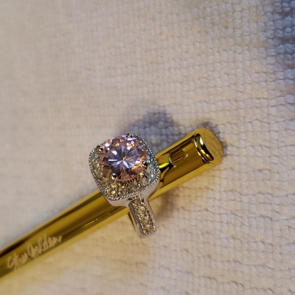 Premier Designs pink ice ring size 7